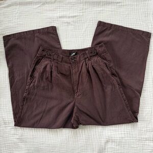 Madewell The Harlow Wide Leg Pant trouser purpleish brown size 12